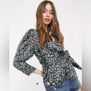 Vero Moda Floral Wrap Blouse Size M